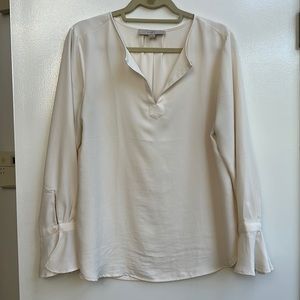 Loft - polyester blouse with ruffle sleeve detail - sz m